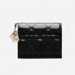 Dior Women Mini Lady Dior Wallet Patent Cannage Calfskin