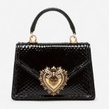 Dolce Gabbana D&G Women Small Devotion Bag in Python Skin