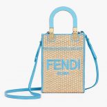 Fendi Women Mini Sunshine Shopper Braided Straw Mini-Bag