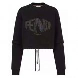 Fendi Women Sweatshirt Black Jersey Sweatshirt