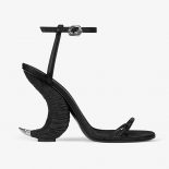 Givenchy Women Triple Toes Sandals in Leather with Horn Heel-Black