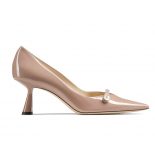 Jimmy Choo Women Rosalia 65 Ballet Pink Patent Pointed Pumps with Pearl Detail