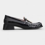 Roger Vivier Women Preppy Viv' Metal Buckle Loafers in Patent Leather-Black