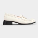 Roger Vivier Women Preppy Viv' Metal Buckle Loafers in Patent Leather-White