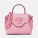 Versace Women La Medusa Small Handbag Crafted From Premium Leather-Pink