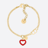 Dior Women Dioramour Bracelet Gold-Finish Metal and Red Lacquer