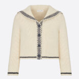 Dior Women Sailor Collar Cardigan Ecru Wool and Cashmere Knit