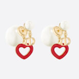 Dior Women Tribales Earrings Gold-Finish Metal with White Resin Pearls