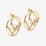 Fendi Women F is Fendi Earrings Gold-Colored Necklace