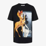 Givenchy Men Oversized Bambi Printed T-Shirt-Black