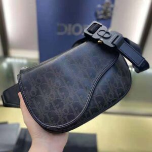 Saddle Bag Black Dior Oblique Galaxy Leather