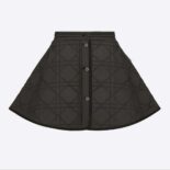 Dior Women Macrocannage Miniskirt Black Quilted Technical Taffeta