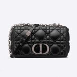 Dior Women Medium Dior Caro Bag Black Quilted Macrocannage Calfskin