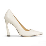 Jimmy Choo Women Brittany 100 White Naplack Pumps with Angled Heel
