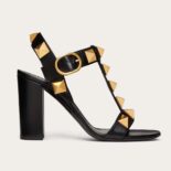 Valentino Women Roman Stud Calfskin Sandal 90 mm-Black