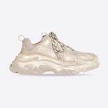 Balenciaga Women Triple S Faded Sneaker in Beige