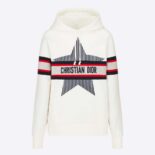 Dior Women Dioralps Hooded Sweatshirt White Three-Tone Dior Star Cotton Jersey