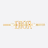 Dior Women Dio(r)evolution Barrette Gold-Finish Metal and White Resin Pearls