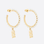 Dior Women Dio(r)evolution Earrings Gold-Finish Metal and White Resin Pearls