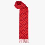Fendi Women Long Scarf with Fringed Edges-red