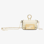 Fendi Women Nano Baguette White Nappa Leather Charm