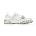 Jimmy Choo Women Diamond X Strap/F White Calf Leather Low Top Trainers with Crystal Strap