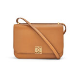 Loewe Women Goya Bag in Silk Calfskin-Beige