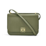 Loewe Women Goya Bag in Silk Calfskin-Green