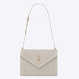 Saint Laurent YSL Women Gaby Satchel in Quilted Lambskin-White