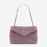 Saint Laurent YSL Women Puffer Small Bag in Merino Shearling and Lambskin