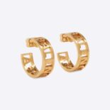 Balenciaga Women Logo Earrings in Gold Brass