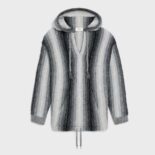 Celine Women Oversized Baja Pullover in Striped Alpaca Wool