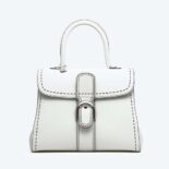 Delvaux Women Brillant MM Surpique in Rodeo Calf-White