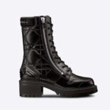 Dior Women D-Leader Ankle Boot Black Quilted Cannage Calfskin