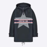 Dior Women Dioralps Hooded Anorak Blue Three-Tone Dior Star Technical Taffeta Jacquard