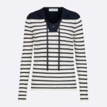 Dior Women Mariniere Sweater Navy Blue and White Cotton Knit