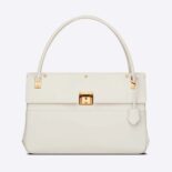 Dior Women Parisienne Bag Latte Smooth Calfskin-White