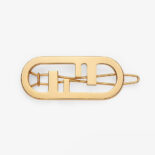 Fendi Women Hair Clip with Fendi O’Lock Motif-Gold