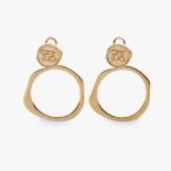 Fendi Women Hoop Earrings with FF Karligraphy Signet Closure