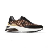 Jimmy Choo Women Memphis Lace UP/F Natural Mix Leopard Print Nylon