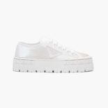 Prada Women Double Wheel Sequin Sneakers-White