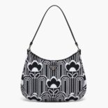 Prada Women Prada Cleo Jacquard Knit and Leather Bag