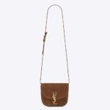 Saint Laurent YSL Women Kaia Small Satchel in Suede with Braid Motif