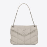 Saint Laurent YSL Women Puffer Medium Bag in Quilted Lambskin-White