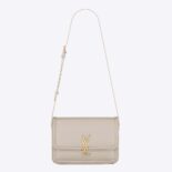 Saint Laurent YSL Women Solferino Medium Satchel in Box Saint Laurent Leather-White