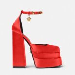 Versace Women Medusa Aevitas Platform Pumps-Red