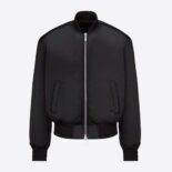 Dior Men Peter Doig Bomber Jacket Black Technical Satin