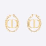 Dior Women 30 Montaigne Earrings Gold-Finish Metal and White Crystals