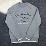 Dior Women Christian Dior Atelier Sweater Gray Wool Jersey