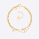 Dior Women Clair D Lune Bracelet Gold-Finish Metal and White Crystals